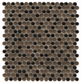 Confetti Bronze Penny Round Mosaic - glass tile